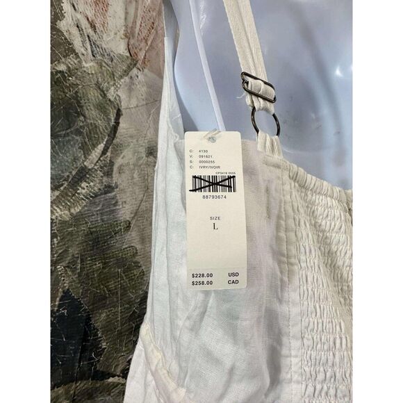 New Anthropologie Square-Neck Linen Midi Dress Size Large - Picture 9 of 14